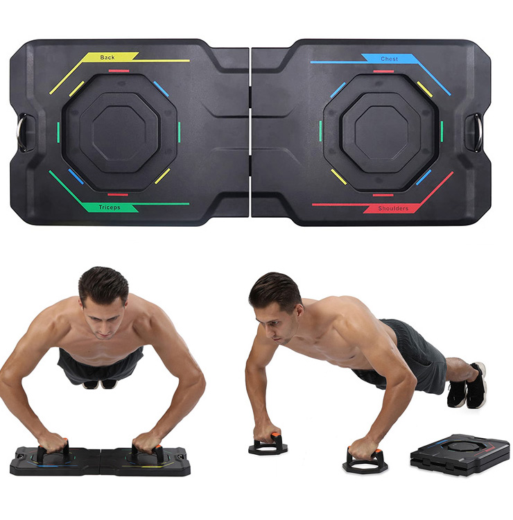 New Multi-Functional Foldable Push Up Board with Resistance Bands